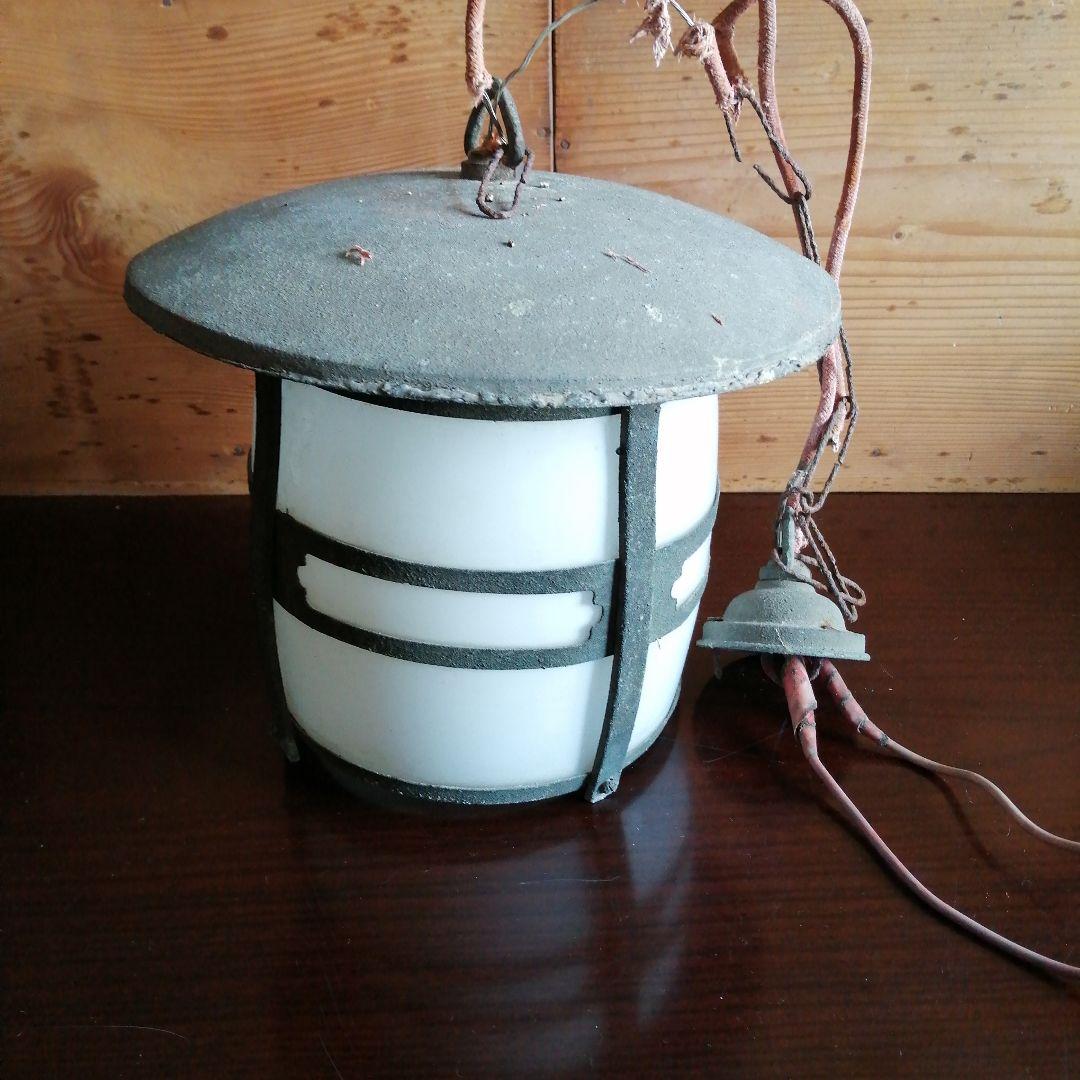 大正モダン　ガラス吊り照明　17cm　大正〜昭和初期