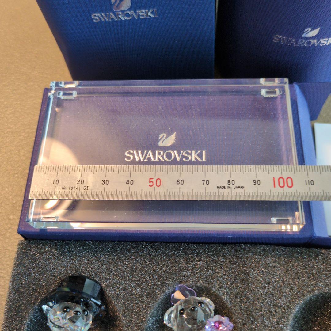 Swarovski クリスタルくま 2体セット　プレート付き