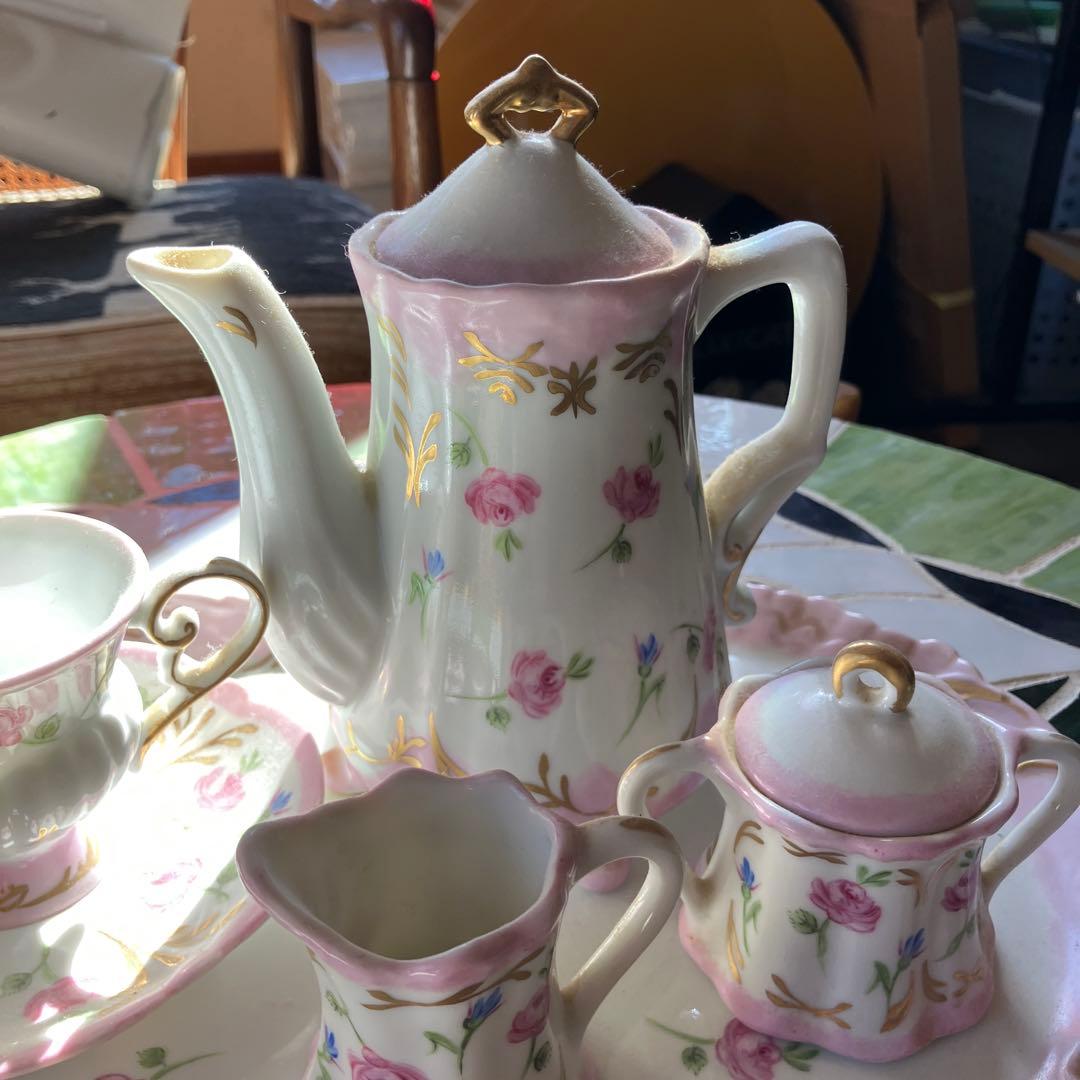 ハンドメイドヨーロピアンチャイナペインティングティー５点セット