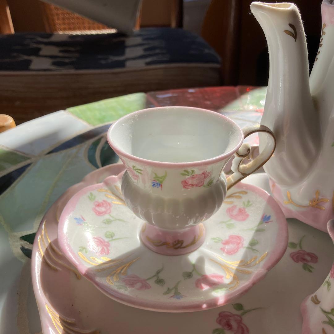 ハンドメイドヨーロピアンチャイナペインティングティー５点セット