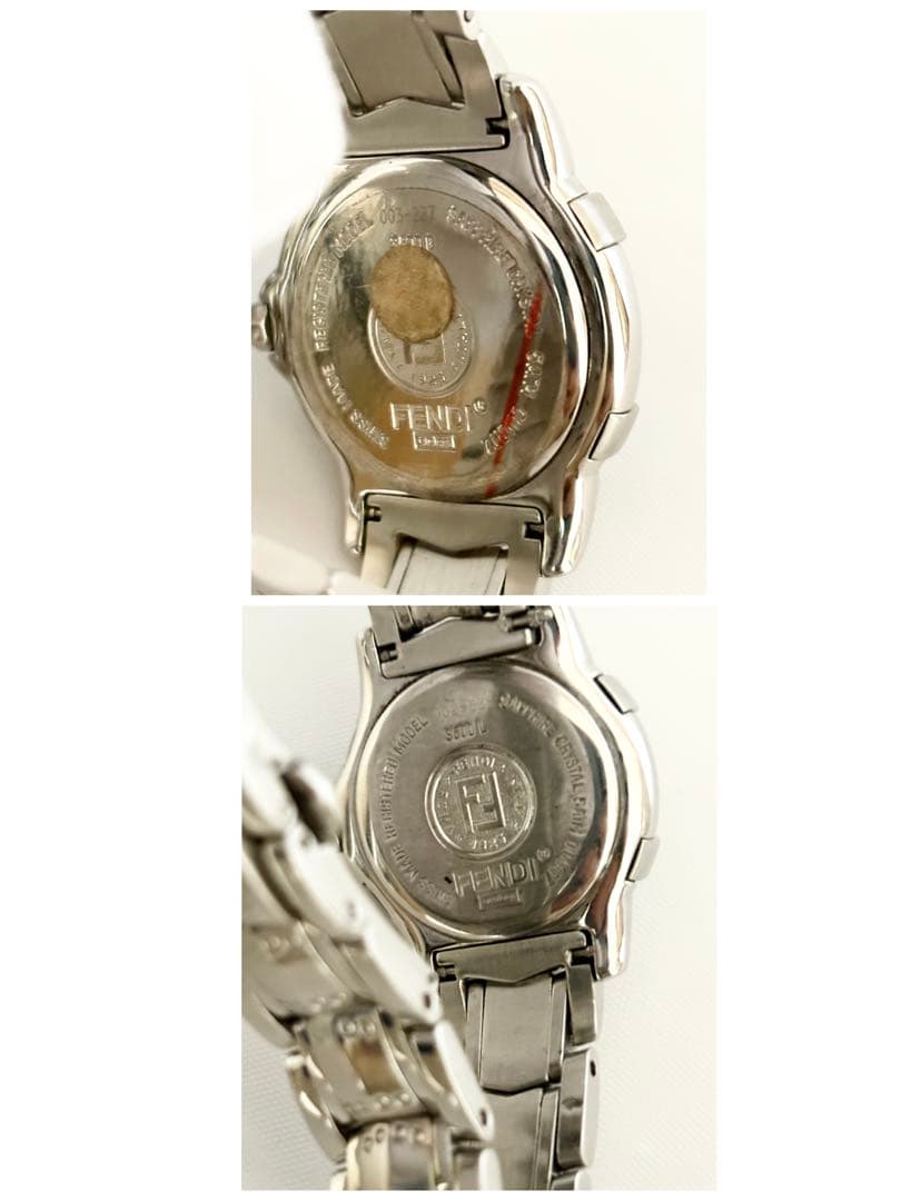 【ペアウォッチ】FENDI 腕時計 レディース・メンズ２本　ネイビー調 シルバー