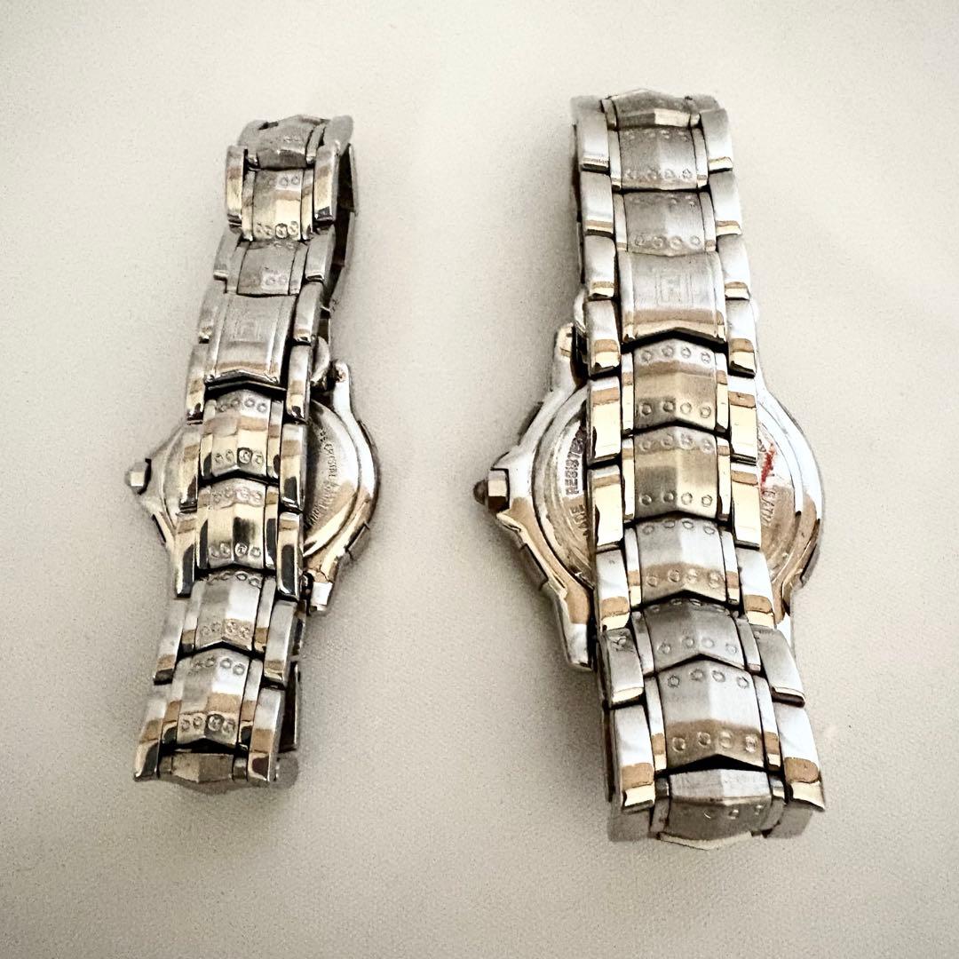 【ペアウォッチ】FENDI 腕時計 レディース・メンズ２本　ネイビー調 シルバー