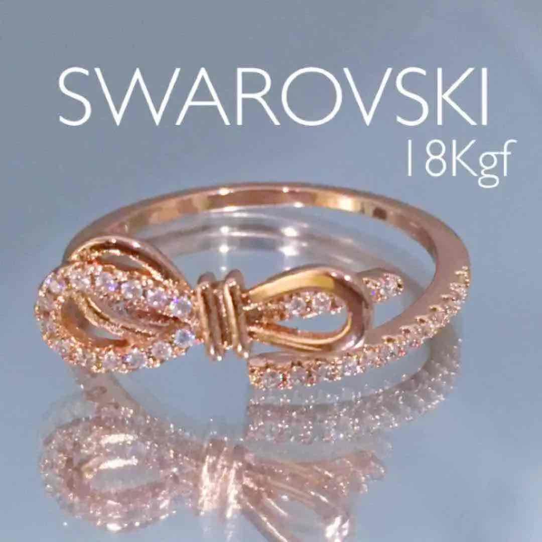 【ギフト推奨】スワロフスキー❤️18Kgf 金属アレルギー対応　上品大人かわいい