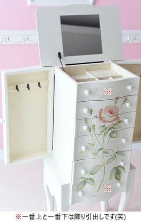 要問い合せ♥️ドレッサーとアクセケースが合体♥️薔薇家具　収納家具　鏡台　2色