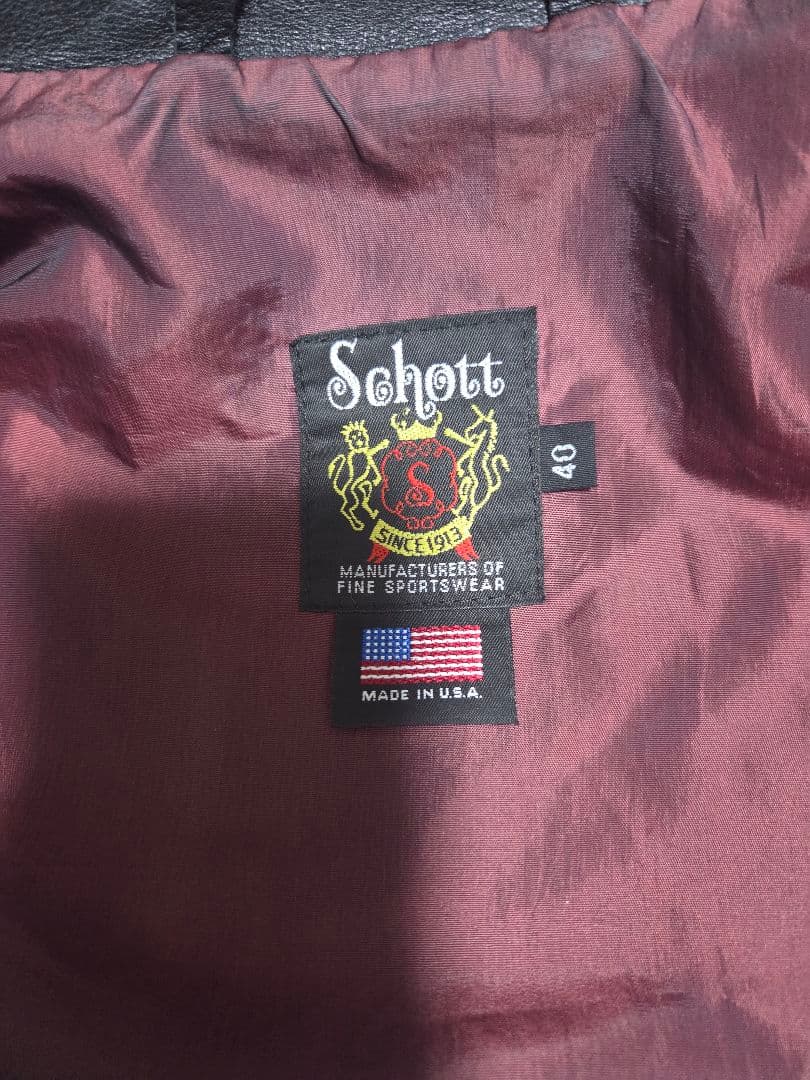 【未使用級】Schott 641XX レザージャケット ブラック 40 牛革