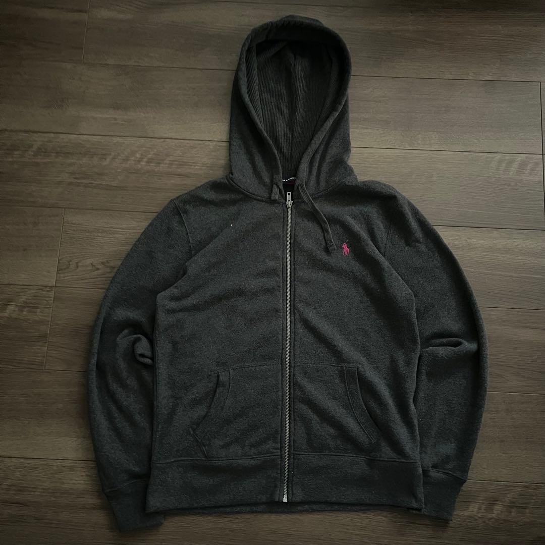 Ralph Lauren ラルフローレン ジップパーカー 短丈 グレー 短丈 L
