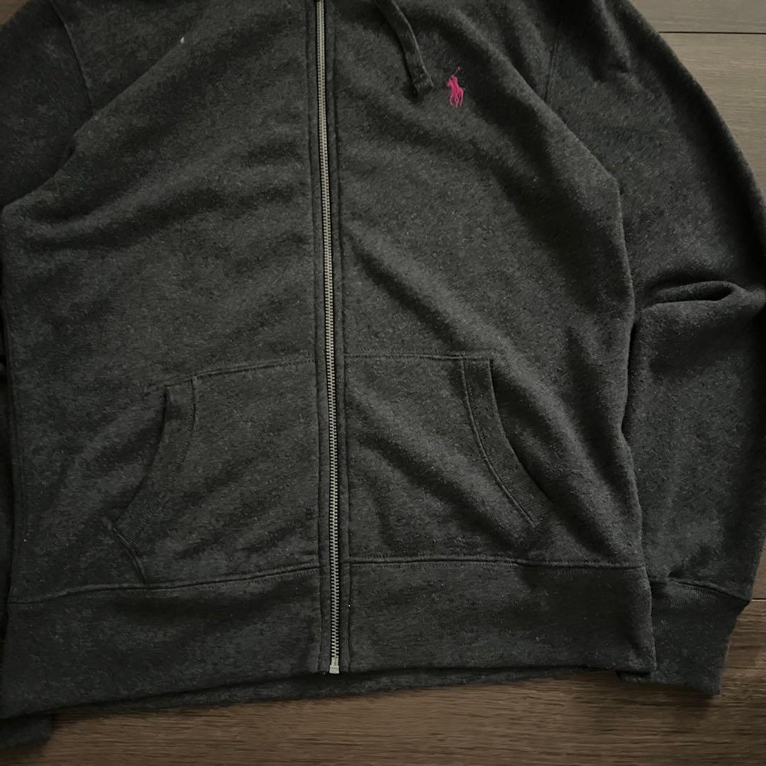 Ralph Lauren ラルフローレン ジップパーカー 短丈 グレー 短丈 L
