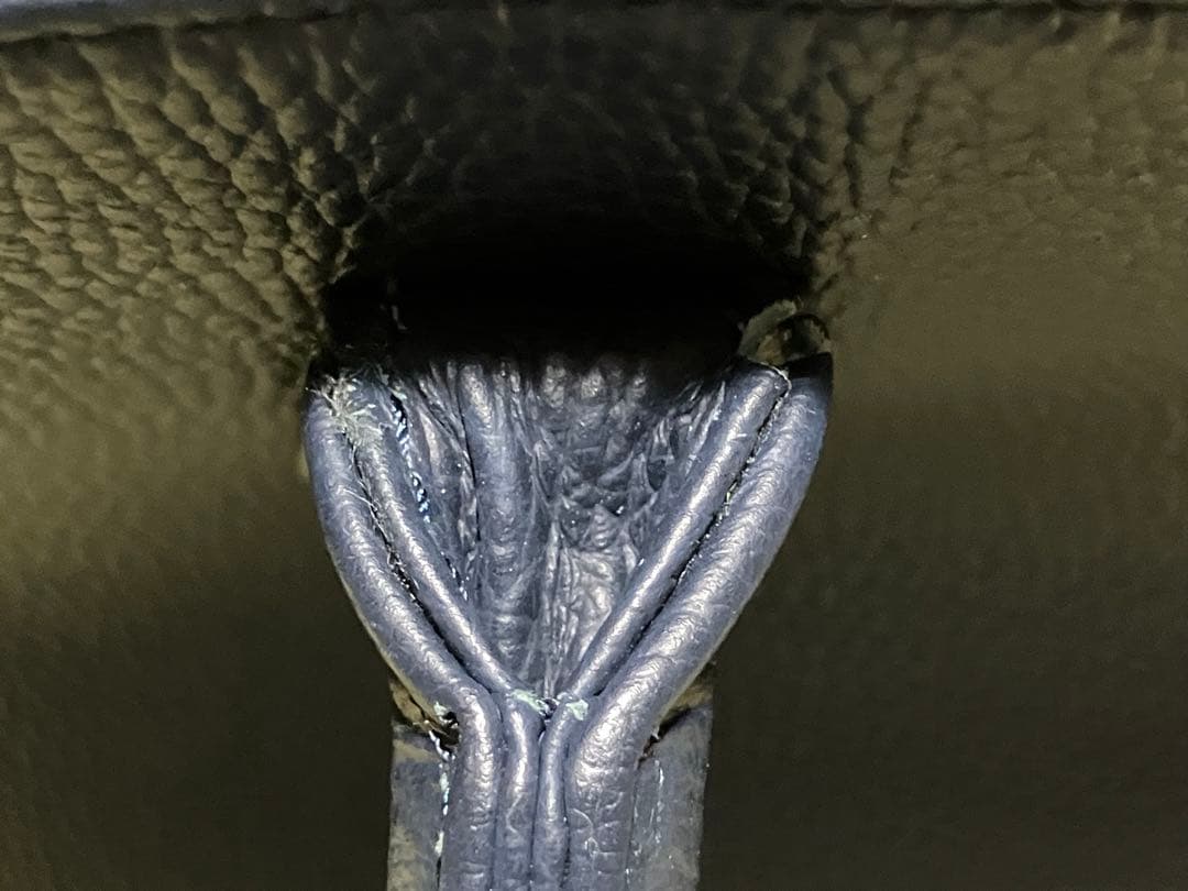 【美品】バーニーズニューヨーク ネイビー レザー トートバッグ