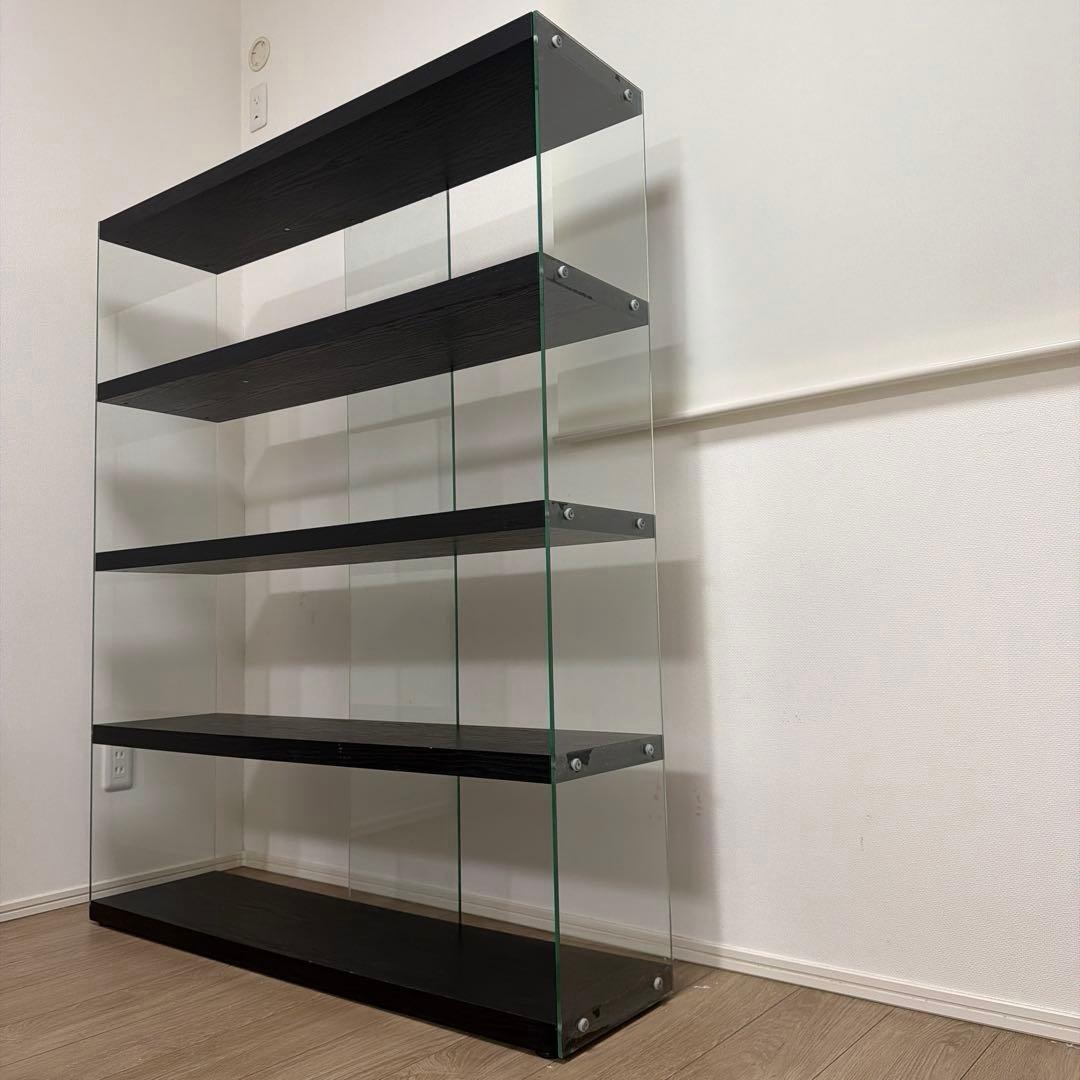 フランフラン Francfranc ガラス棚 120cm ブラック