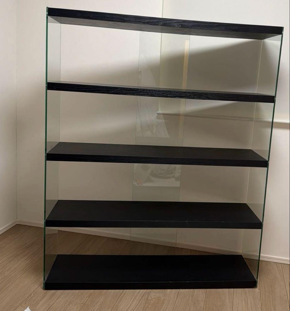 フランフラン Francfranc ガラス棚 120cm ブラック