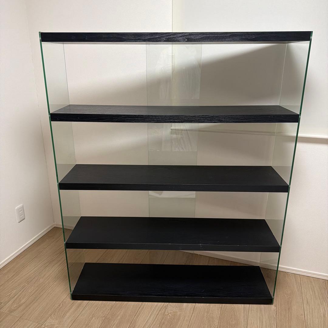 フランフラン Francfranc ガラス棚 120cm ブラック