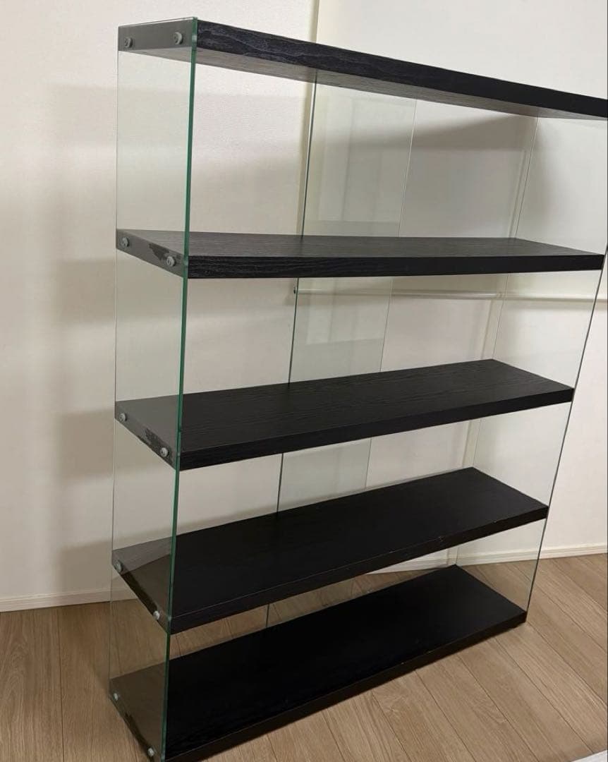 フランフラン Francfranc ガラス棚 120cm ブラック