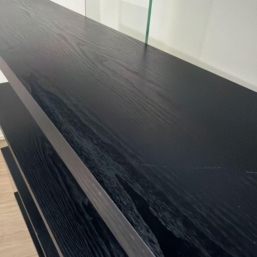 フランフラン Francfranc ガラス棚 120cm ブラック