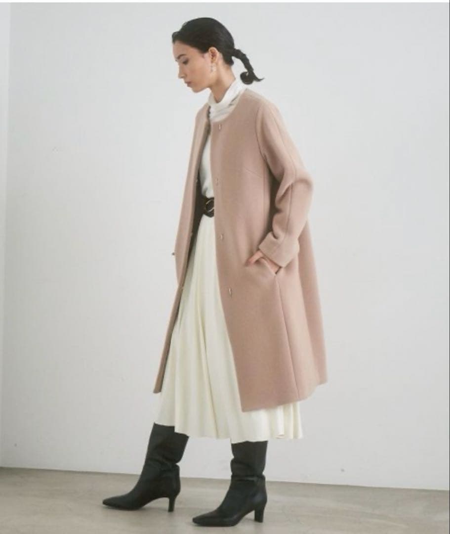 アナイ ダブルビーバークルーコート