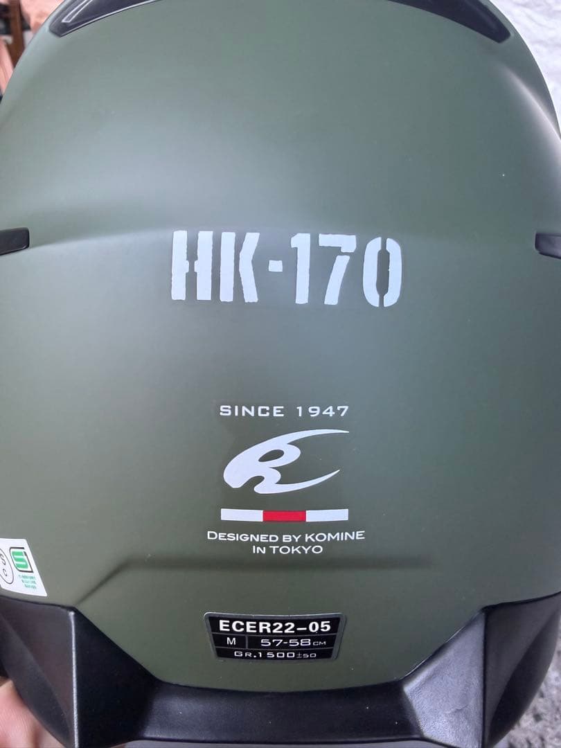 KOMINE フルフェイスヘルメット Mサイズ オリーブグリーン