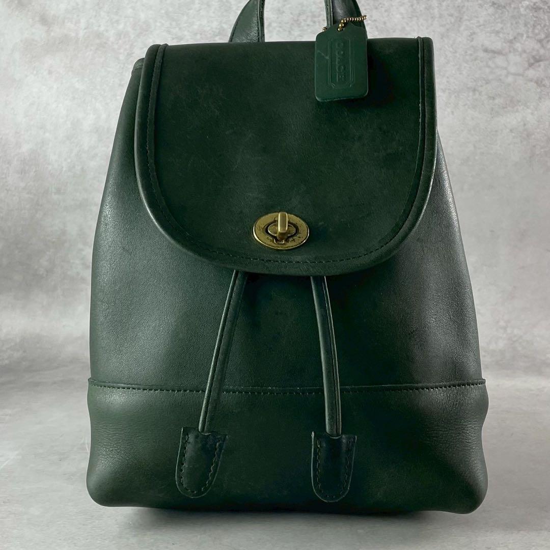 ✨稀少カラー✨オールドコーチ　リュック　バックパック　ターンロック　レザー　緑