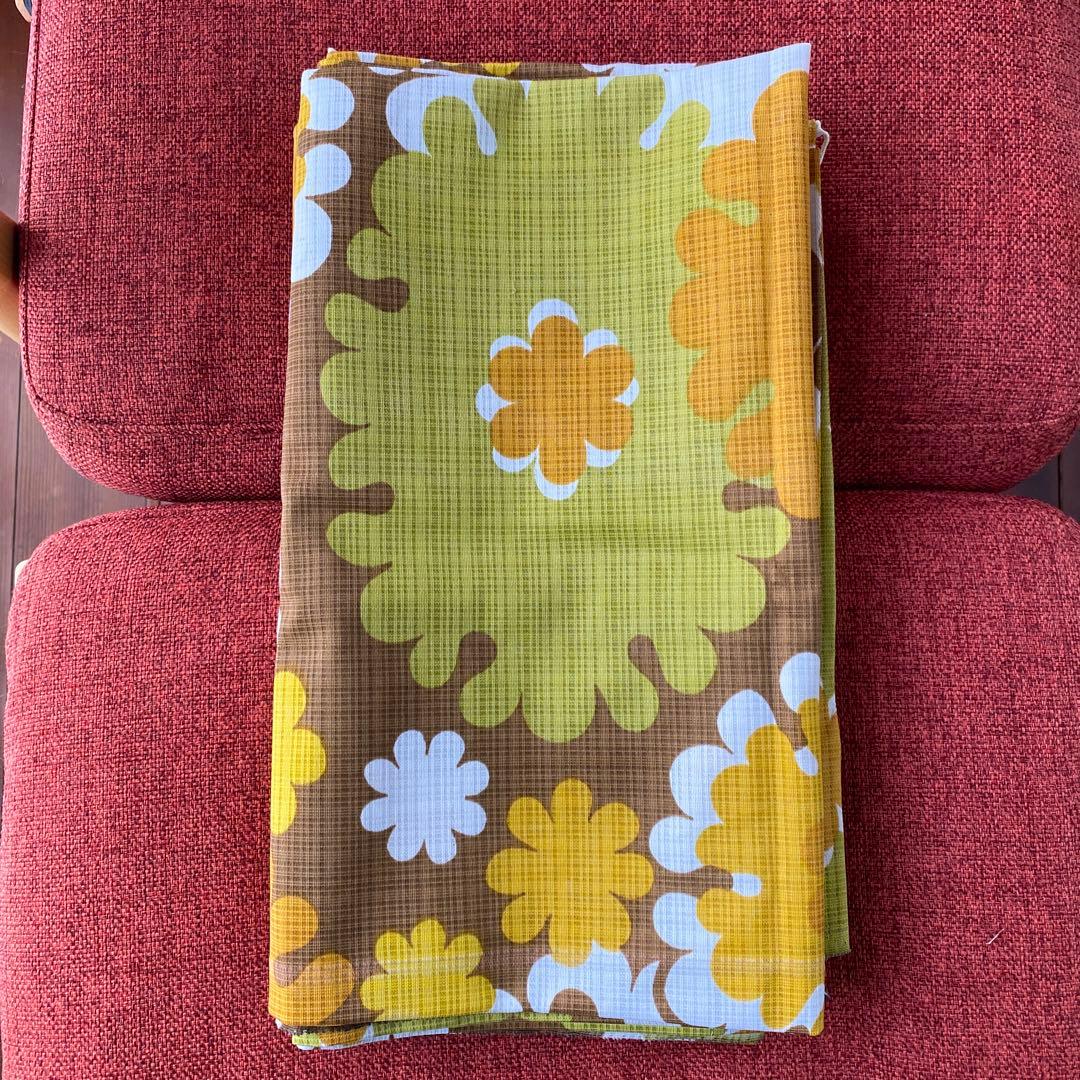 ミッドセンチュリー　カーテン　フラワー