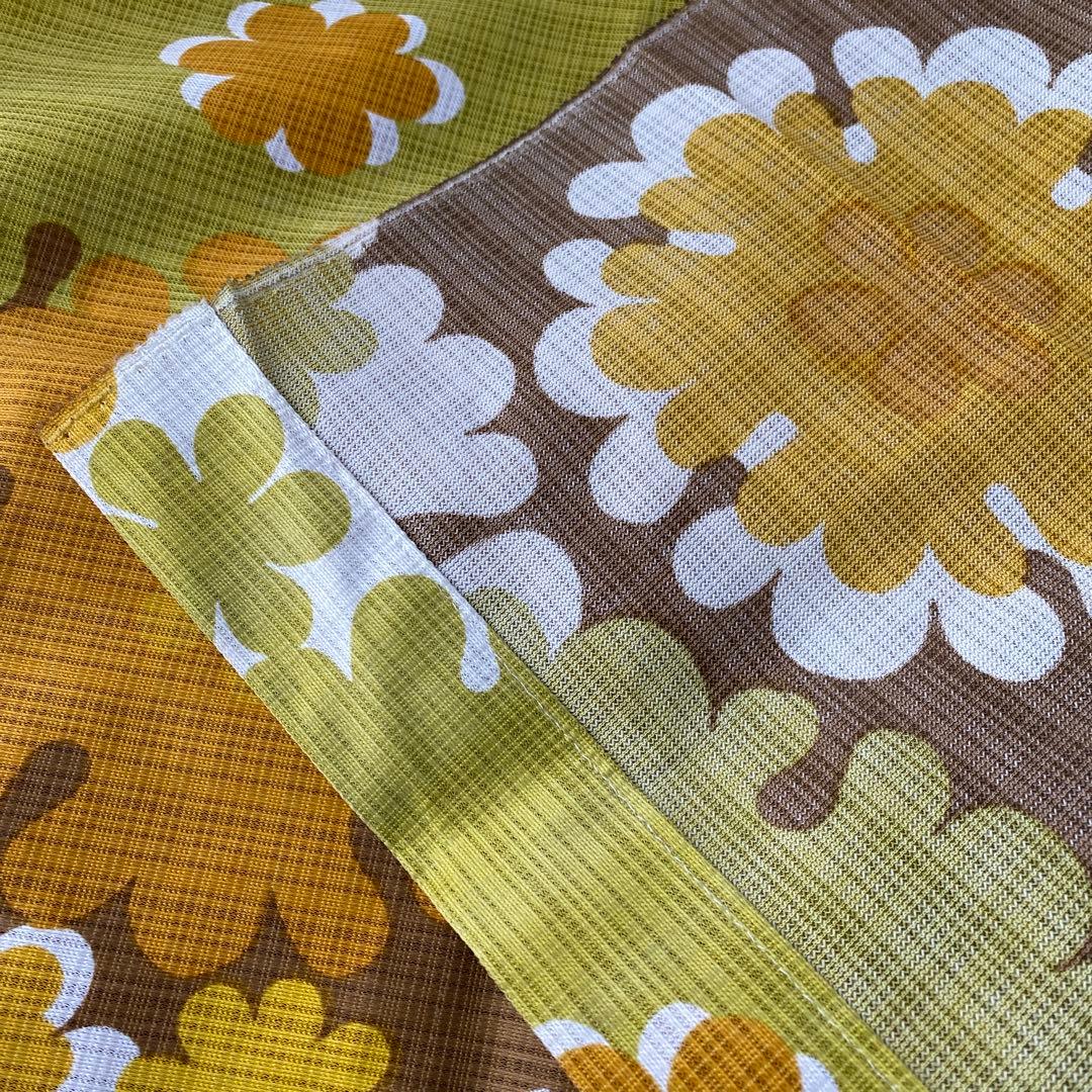 ミッドセンチュリー　カーテン　フラワー