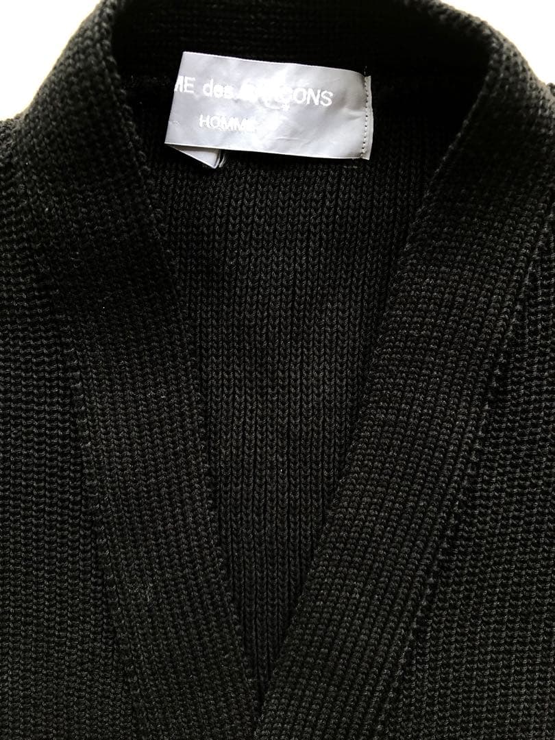 【A-RON】希少コムデギャルソンオム バックロゴ　ブラックカーディガン