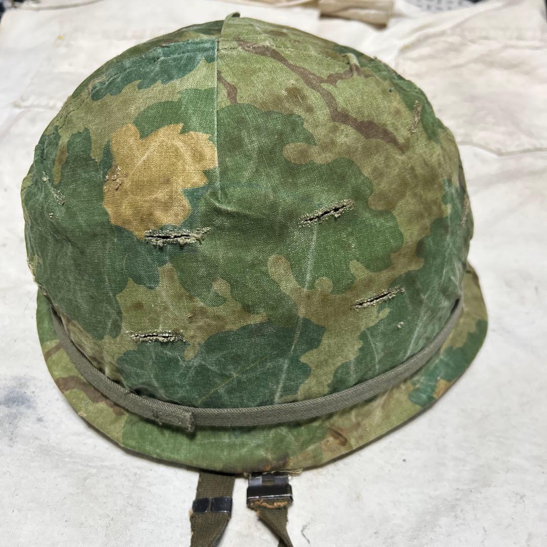 米軍実物 ナム戦 ヘルメットセット M1 ミッチェルカモ デッド汗止め付き
