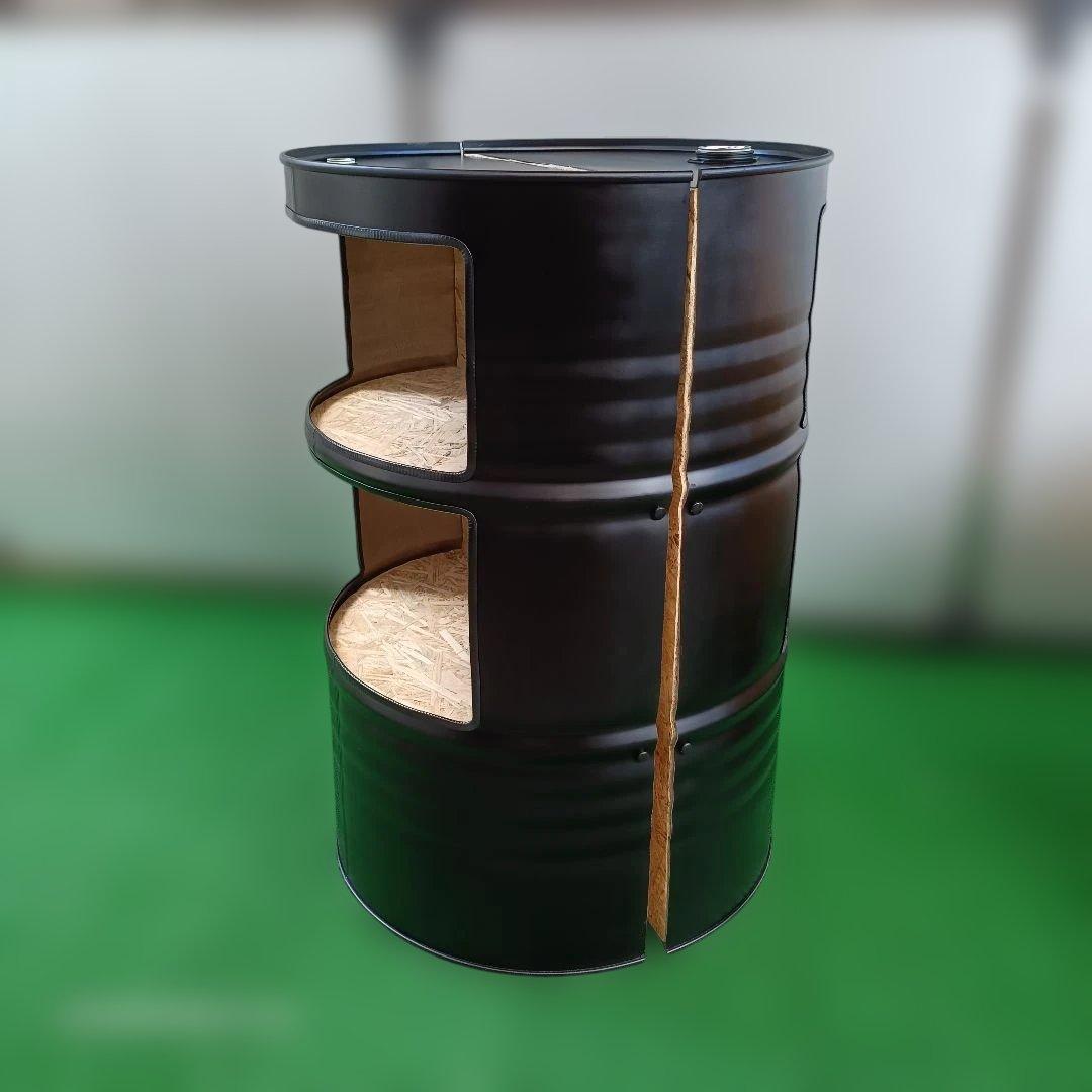 じみー様予約済み！ドラム缶remakeBOX！マッドブラック＆OSB合板仕上げ！