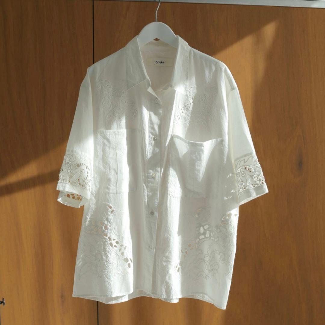 anuke Cutwork Lace Shirts 刺繍 シャツ ホワイト