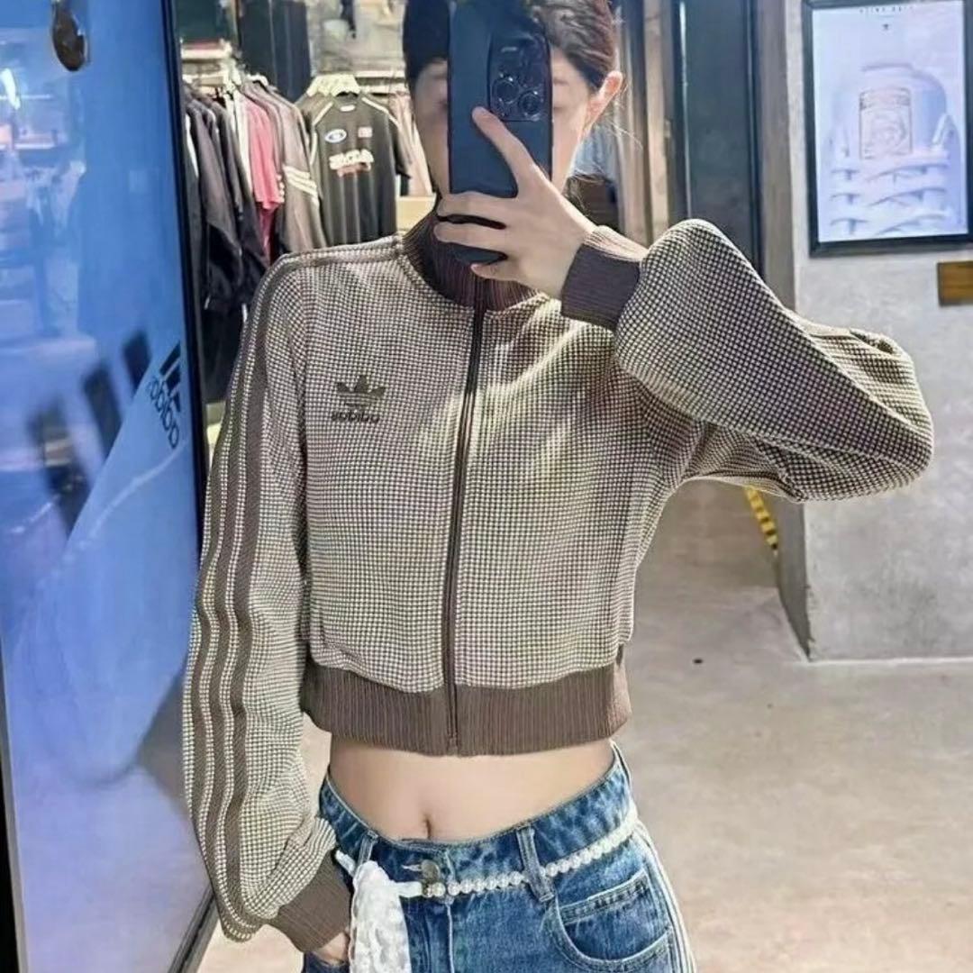 adidas ワッフルトラックジャケット M ブラウン