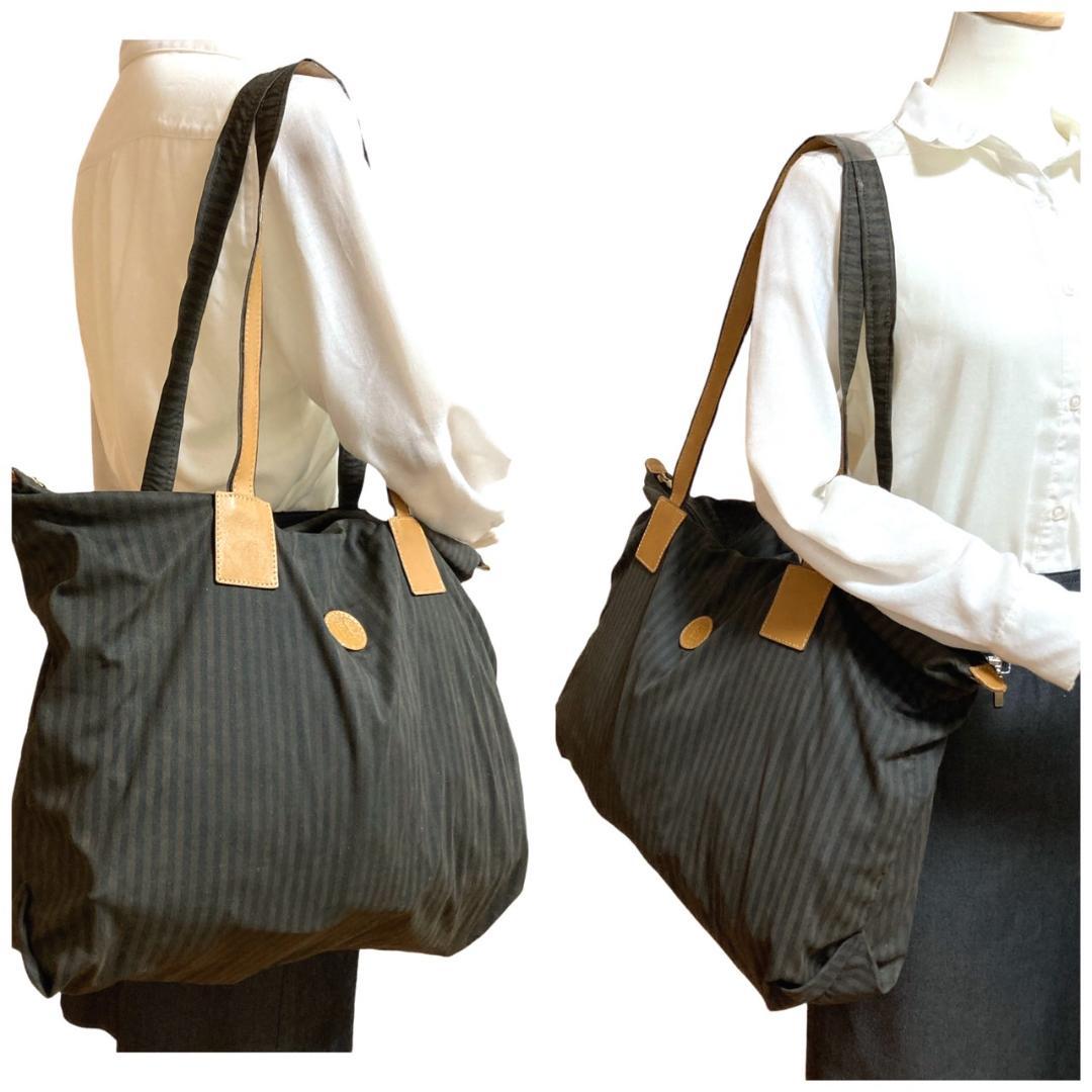 【大容量】　FENDI フェンディ　ボストンバッグ トートバッグ　ペカン