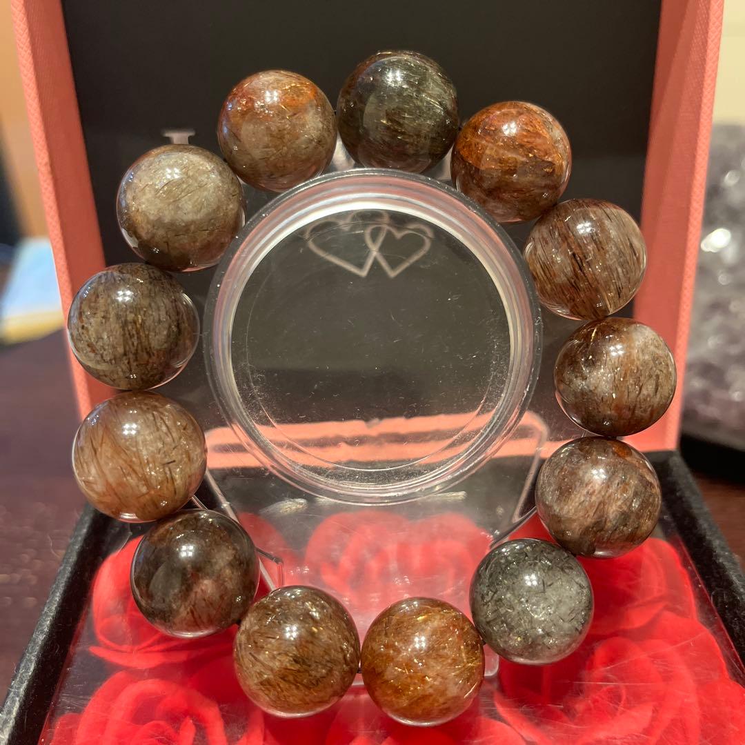 天然石ブレスレット　フォーリエテッドマイカインクォーツ　超大玉　18ミリ