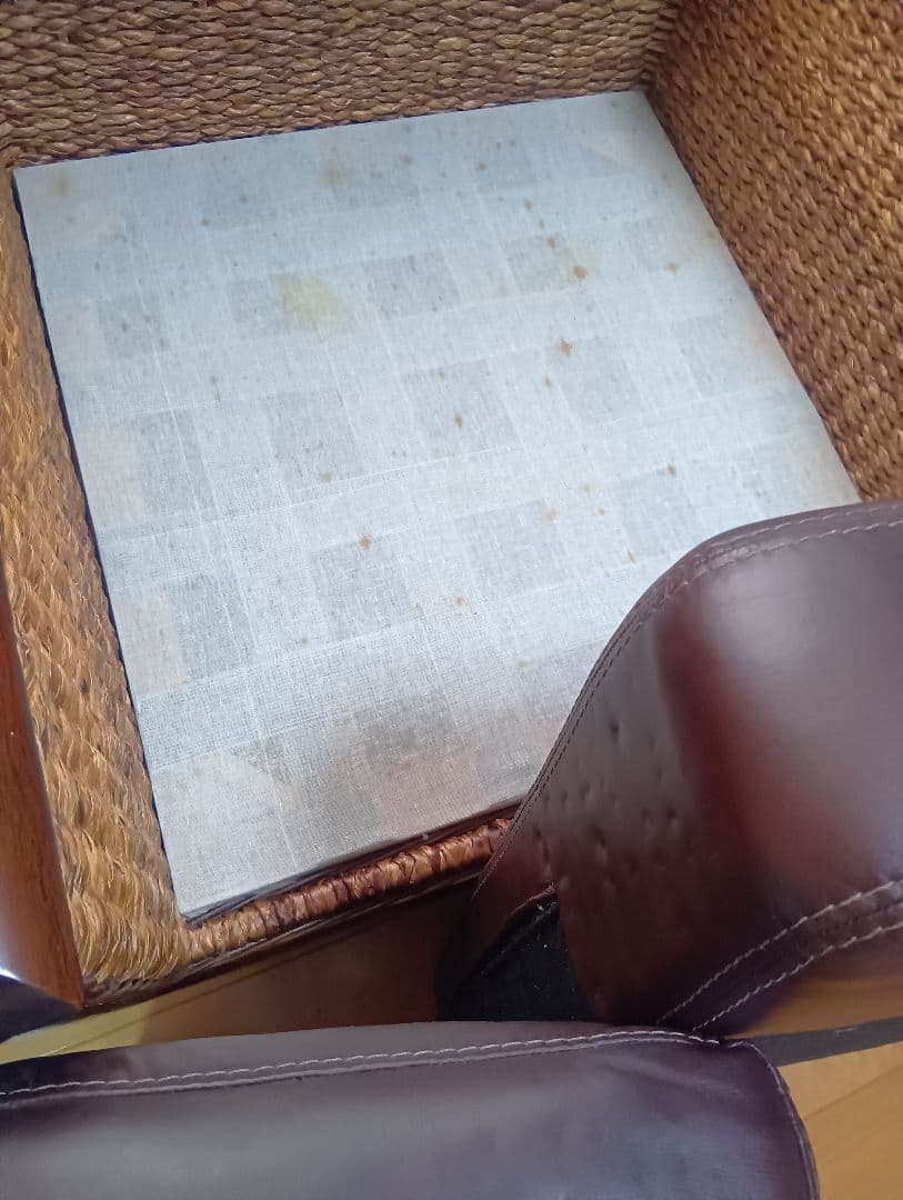 ウォーターヒヤシンス1人掛けソファ//アジアンソファ 座面背モタレPUレザー調