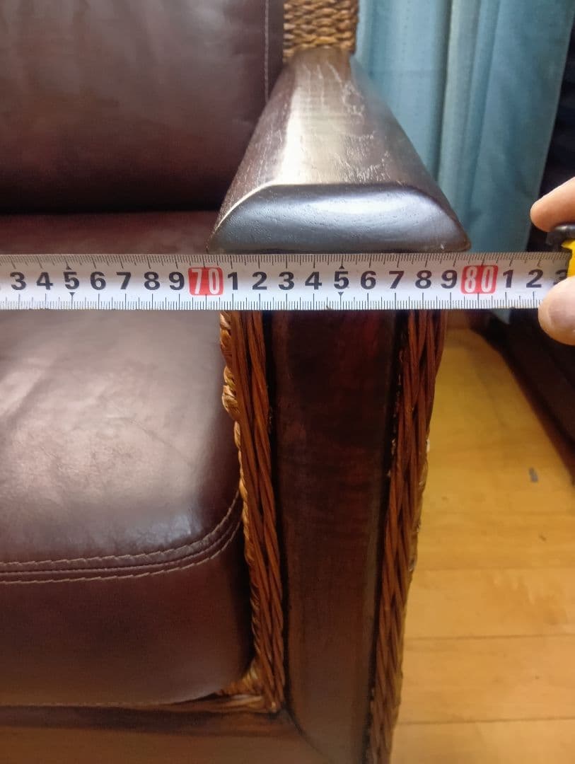 ウォーターヒヤシンス1人掛けソファ//アジアンソファ 座面背モタレPUレザー調