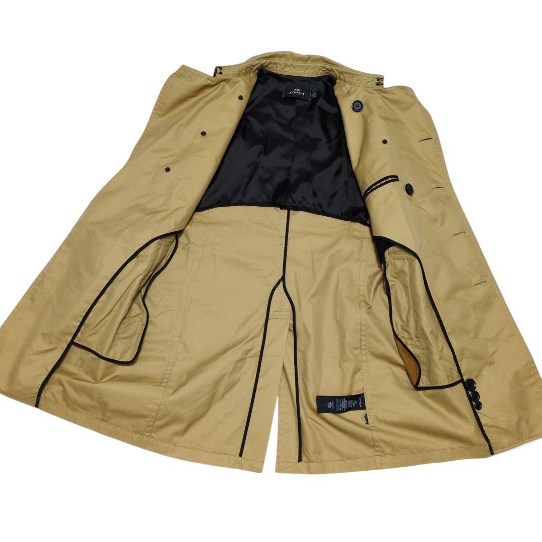 極美品✨ COACH トレンチコート レザー切り替え　ダブル　チャーム付き