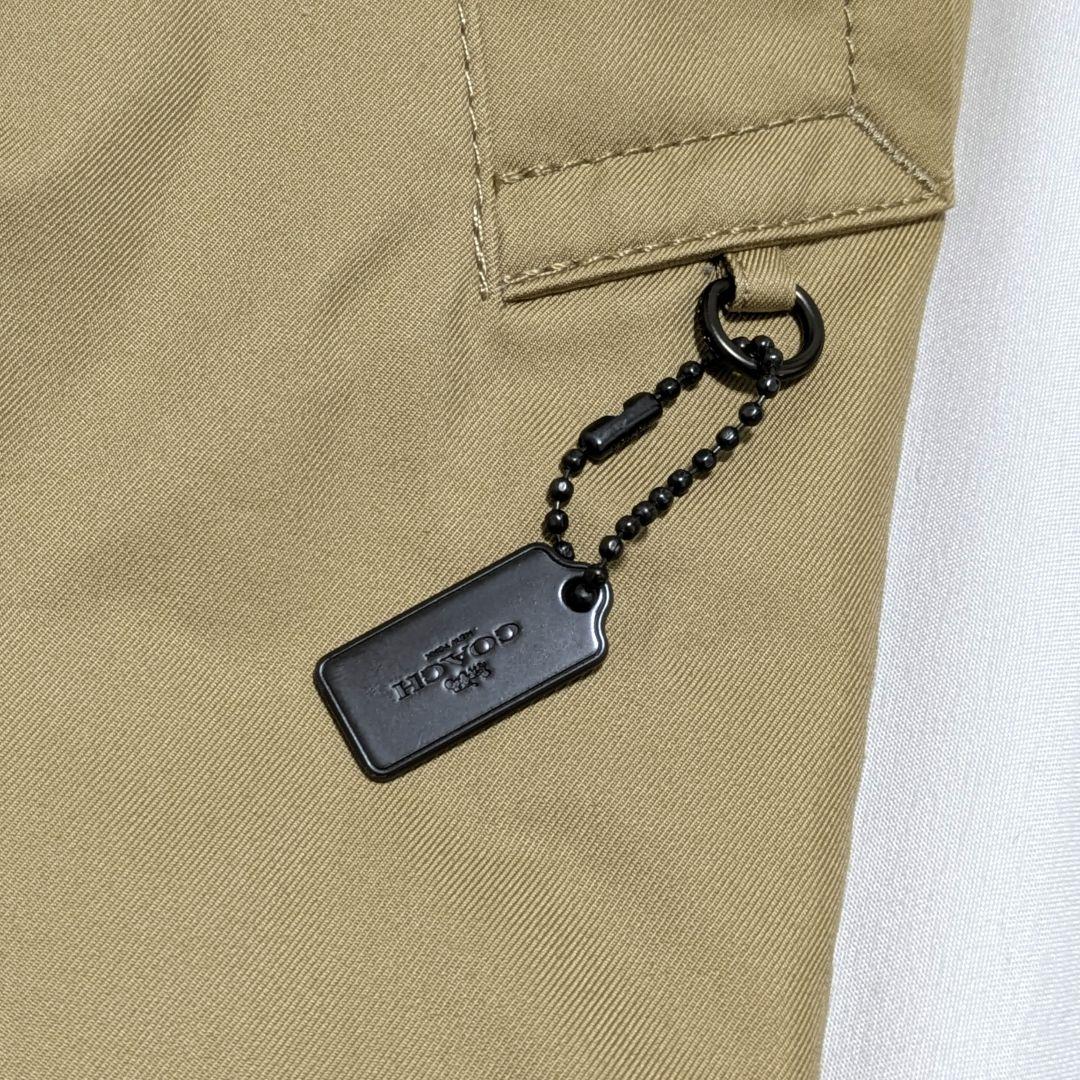 極美品✨ COACH トレンチコート レザー切り替え　ダブル　チャーム付き