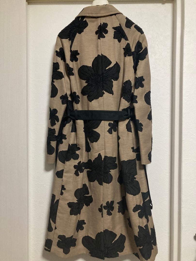 NEIL BARRETT 花柄 コート 44 ニールバレット 黒×ベージュ