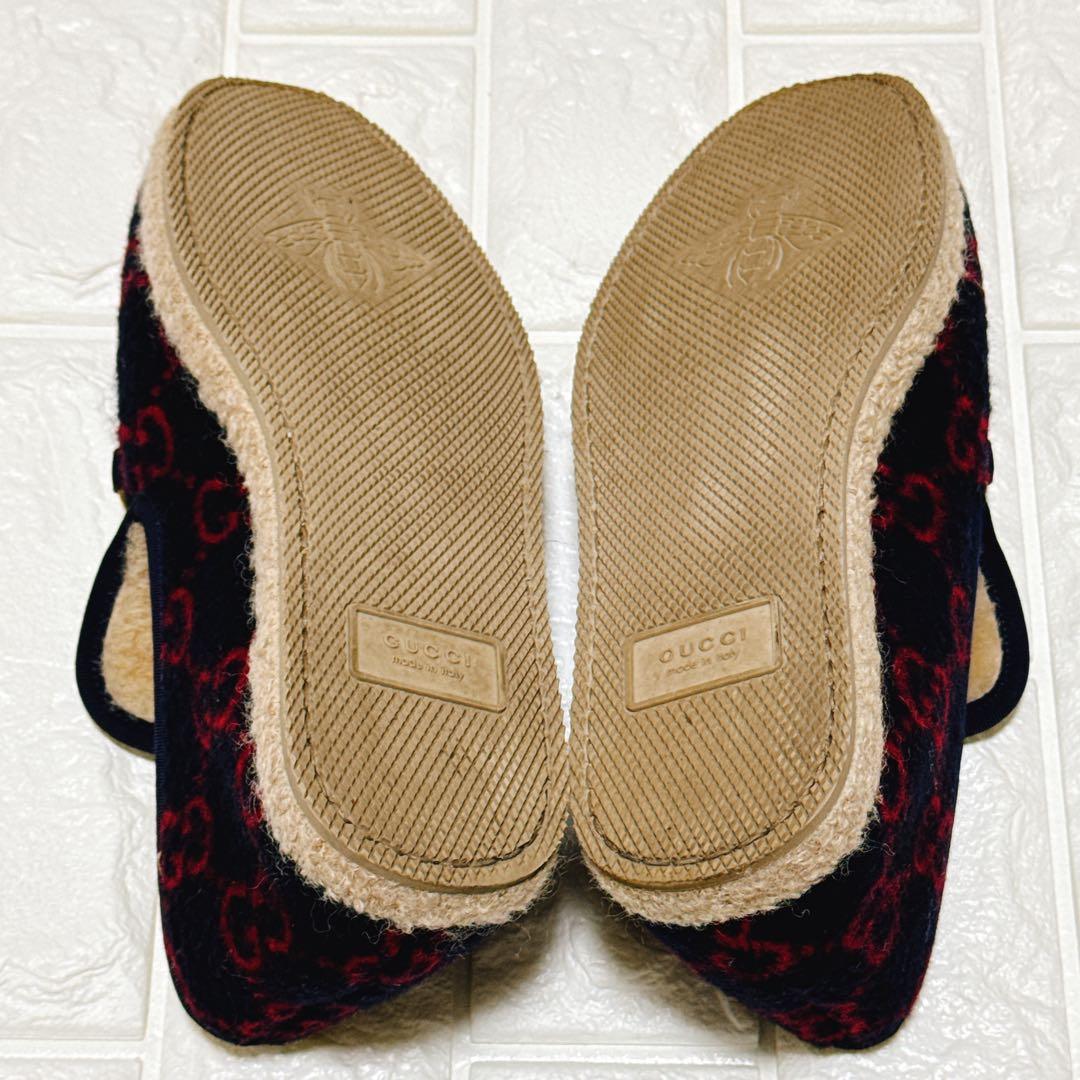 avi　極美品✨GUCCI ムートンシューズ　GG柄×ホースビット　ボア