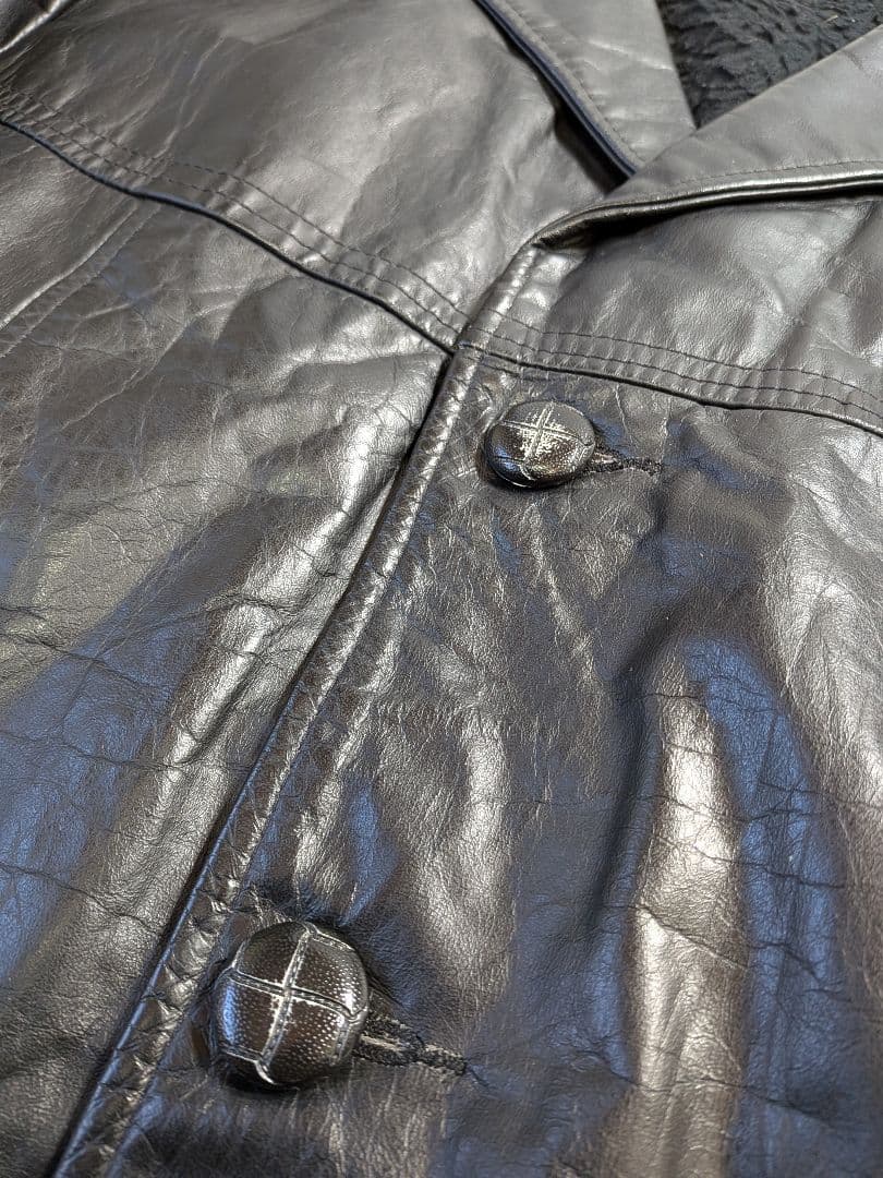 極希少　70s Sears シアーズ レザージャケット ボアライナー付 46 黒