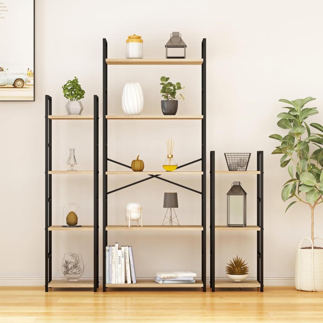 スリム収納　4段棚　収納ラック　木製棚　スリムデザイン