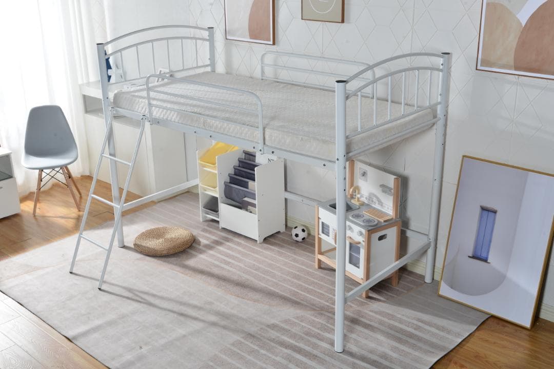 ロフトベッド パイプベッド シングル ベッド 収納付き 二段ベッド 階段付き耐震