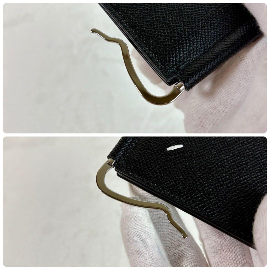 未使用　メゾンマルジェラ　マネークリップ　小銭入れ付き　レザー　黒