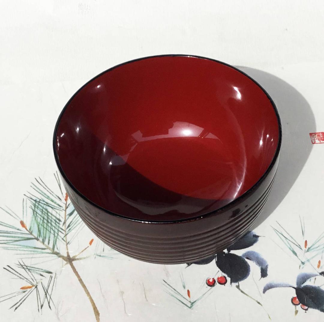 お椀 汁椀 大 木製 本漆塗 千筋 木地呂 どんぶり椀 丼 5個