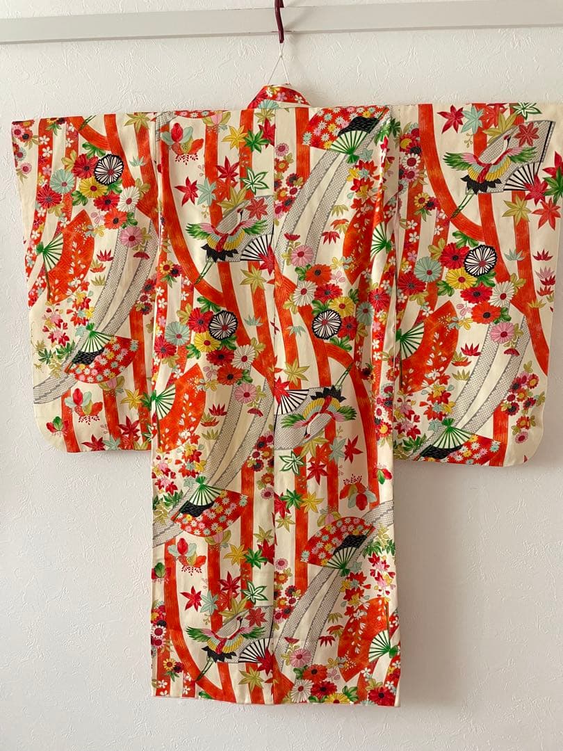 七五三 アンティークお着物セット　小柄な7歳さん　6歳　作り帯コーデ　髪飾り付き