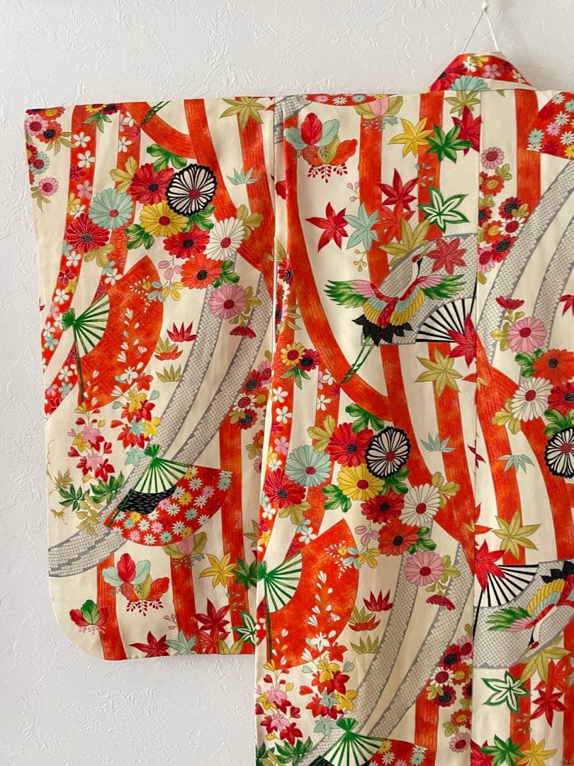 七五三 アンティークお着物セット　小柄な7歳さん　6歳　作り帯コーデ　髪飾り付き