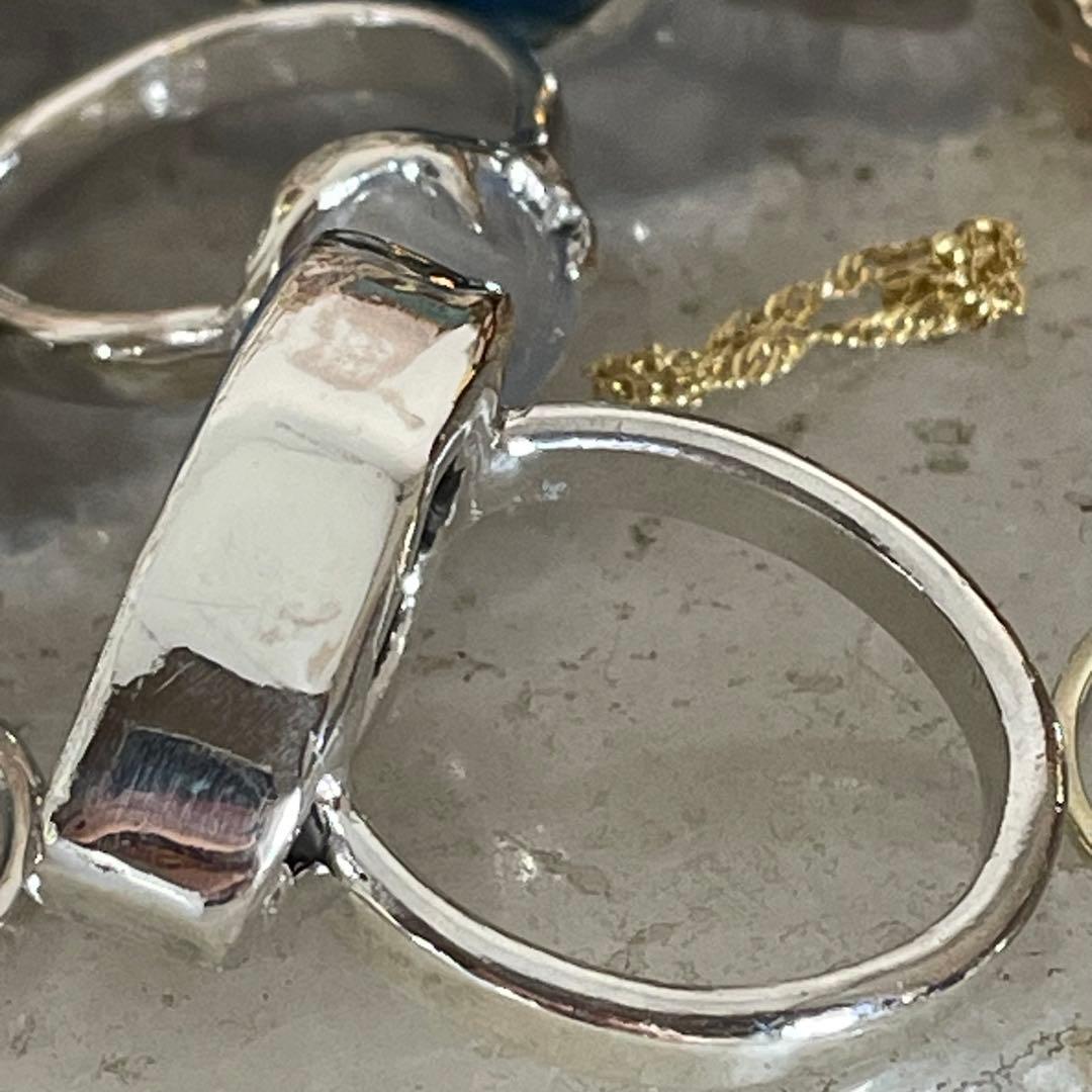 ハンドメイド　シルバー925 シルバーリング　ダブレットボルダーオパール