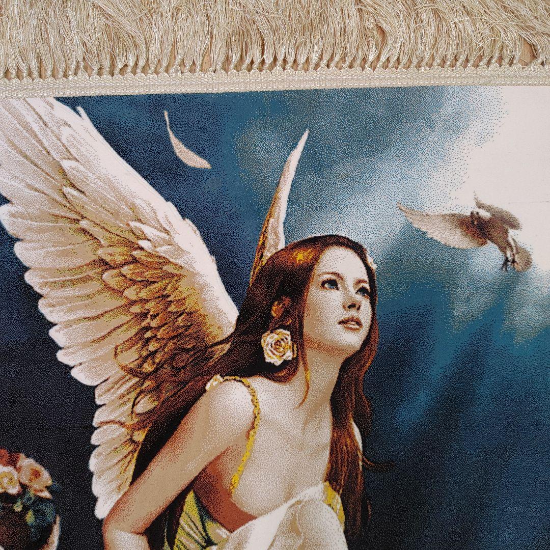 新品 機械織り ペルシャ絨毯 絵画絨毯 100x70 タペストリー 　エンジェル