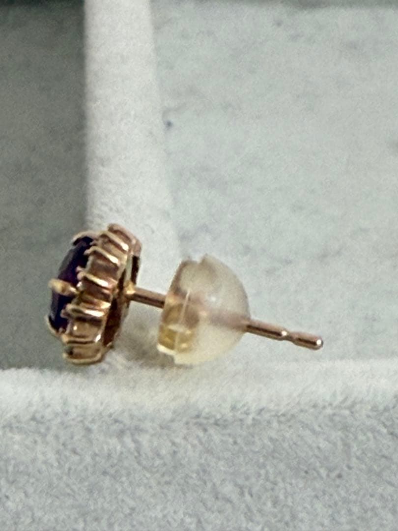 k18 ピアス ロードライトガーネット×ダイヤ