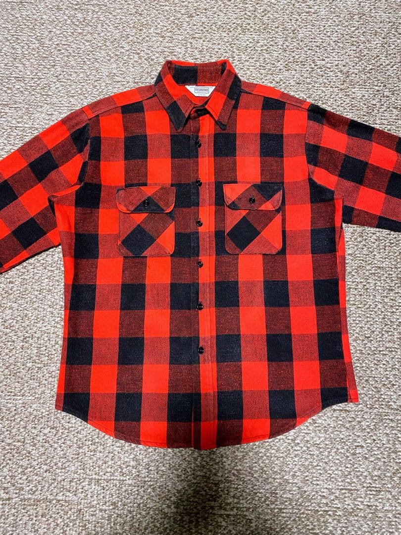 ★雰囲気抜群‼️神サイズ★80s USA製 FIVEBROTHER ヘビネル 赤黒