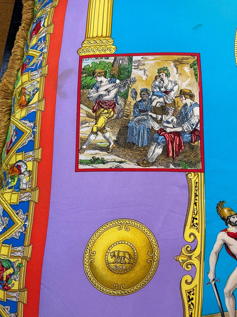 レア貴重‼︎ 価値ある ヴェルサーチ 超特大フリンジ付　 古代ローマ調