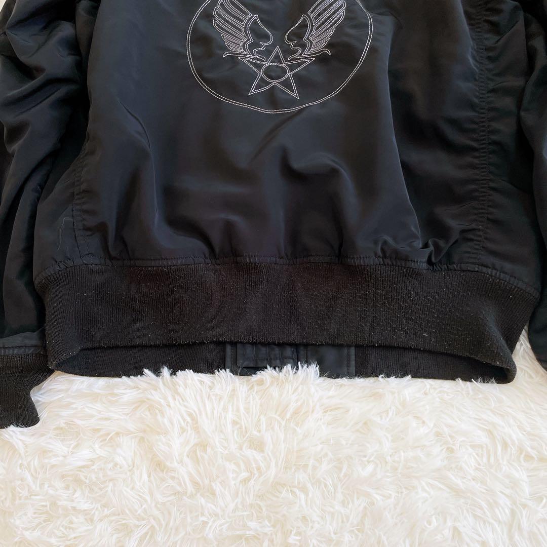 XLサイズ✨AVIREX MA-1 フライトジャケット 背面ビッグロゴ ブラック