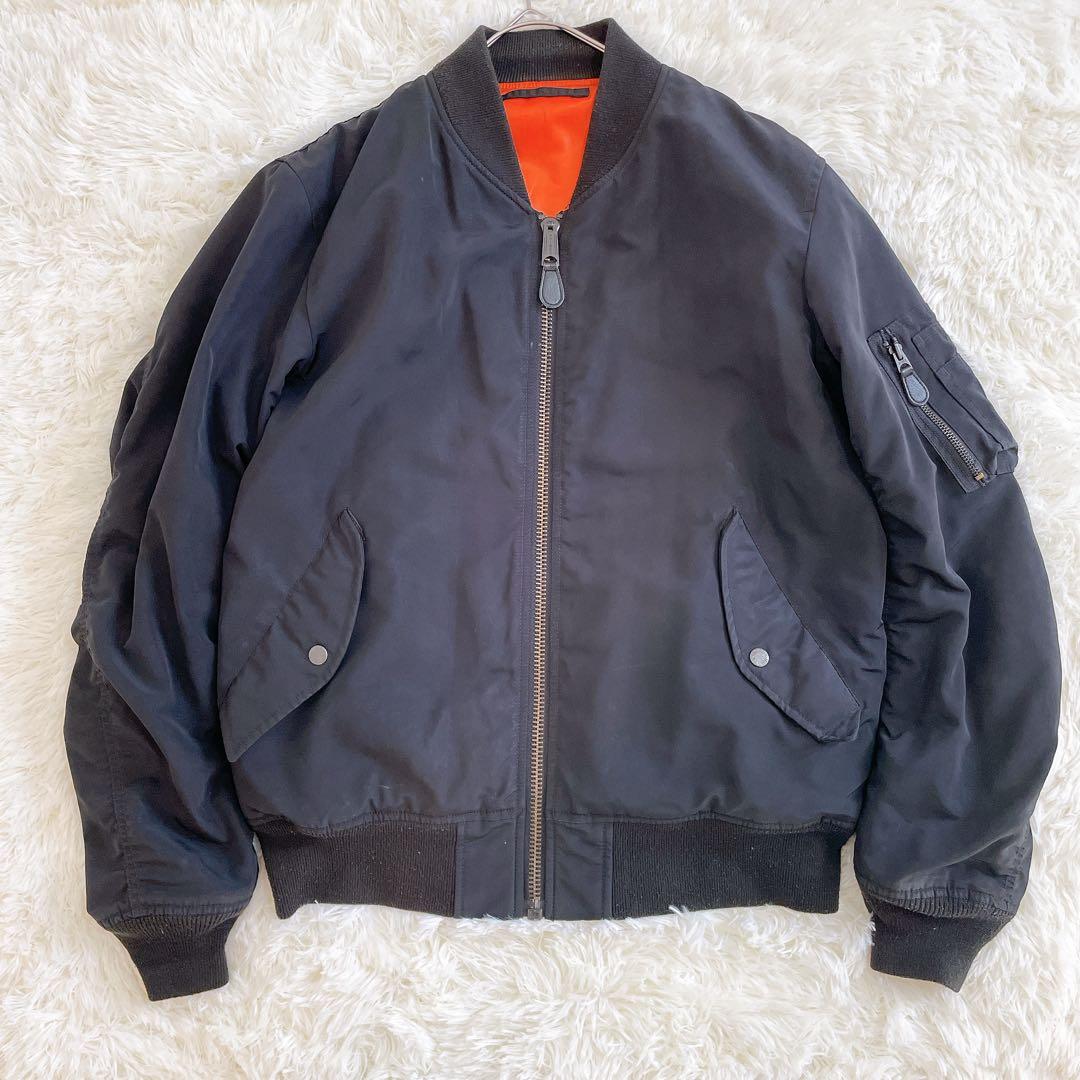 XLサイズ✨AVIREX MA-1 フライトジャケット 背面ビッグロゴ ブラック