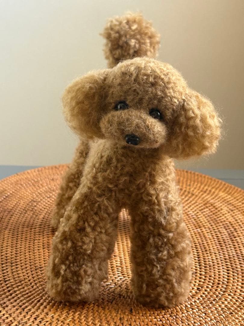 羊毛フェルト 毛糸 トイプードル（レッド）大きめ❣️23cm